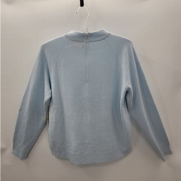 Debbie Morgan Soft Mock Neck Long Sleeve Zip Back Basic Pullover Sweater Top - Picture 2 of 12